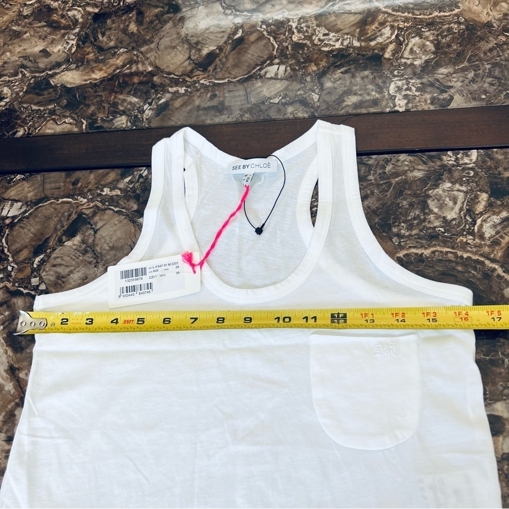 See by Chloe White Sleeveless/Tank Shirt Top size 38 USA 2 Small - Picture 10 of 16